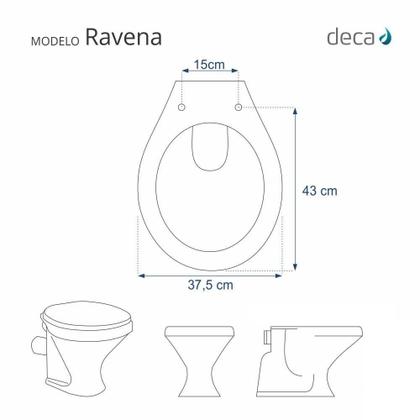 Imagem de Tampa de Vaso em MDF Ravena Branco para bacia Deca