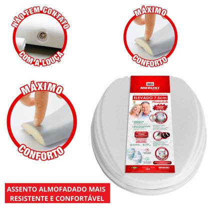 Imagem de Tampa de Vaso Sanitário Almofadado Elevado 7,5cm Ideal Standard 1.6gpf 6.0lpf