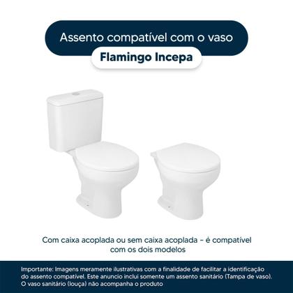 Imagem de Tampa de Vaso Sanitário com Amortecedor Flamingo Branco para vaso Incepa