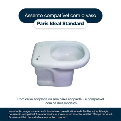 Imagem de Tampa de Vaso Sanitário com Amortecedor Paris Cinza Quartzo para vaso Ideal Standard