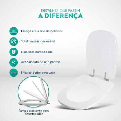 Imagem de Tampa de Vaso Sanitário com Amortecedor Paris Cinza Quartzo para vaso Ideal Standard