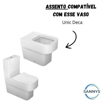 Imagem de Tampa de Vaso Sanitário Unic Para Bacia Deca Fecha Suave E Click Soft Close Com Amortecedor 1.6gpf 6.0lpf