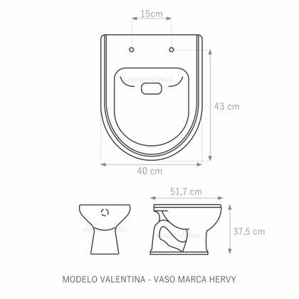 Imagem de Tampa de Vaso Valentina Branco Tampa para Vaso Hervy Madeira Laqueada