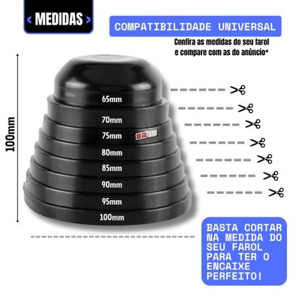 Imagem de Tampa De Vedação Borracha Do Farol Universal 65mm 70mm 75mm 80mm 85mm 90mm 95mm 100mm Par