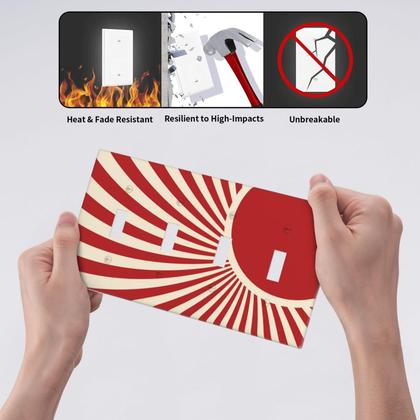 Imagem de Tampa decorativa do interruptor de luz Xuejiaku Boho Red Sun Design