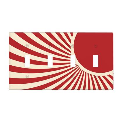 Imagem de Tampa decorativa do interruptor de luz Xuejiaku Boho Red Sun Design
