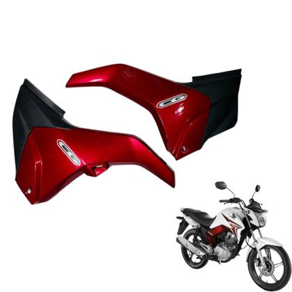 Imagem de Tampa Lateral Cg Titan 150 Modelo 2014 / 2014 Par Completa Lado Filtro / Bateria