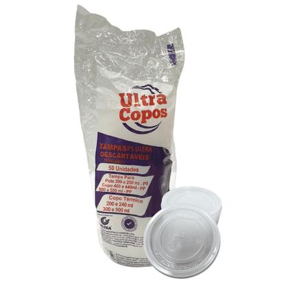 Imagem de TAMPA P/ COPO 400ml 500ml COPO ISOPOR 240/300ml S/FURO C/100
