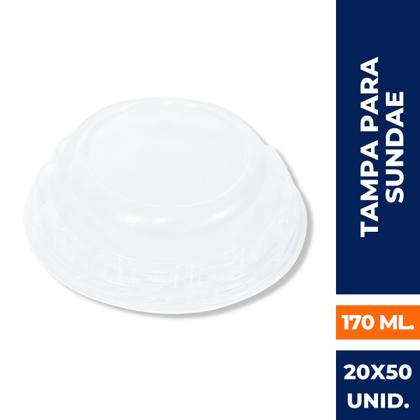 Imagem de Tampa p/ copo sundae 170 ml.  c/ 20x50 un.