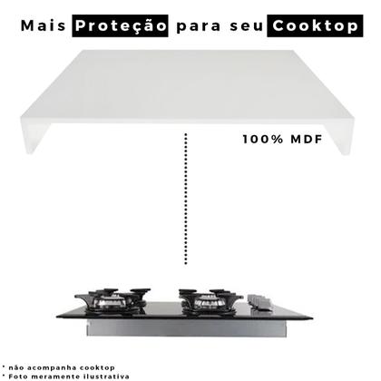 Imagem de Tampa para Cooktop de 5 Bocas Grande em MDF com 4 lados fechados e dimensões de até 49cm x 85cm cor Branco