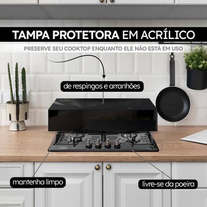 Imagem de Tampa para Fogão Cooktop 4 Bocas em Acrilico Todas Marcas 
