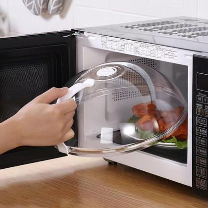 Imagem de Tampa para Microondas com Alça AntiRespingo Transparente com Válvula de Vapor Protetor de Alimentos BPA Free Tampa Universal Premium para Aquecer