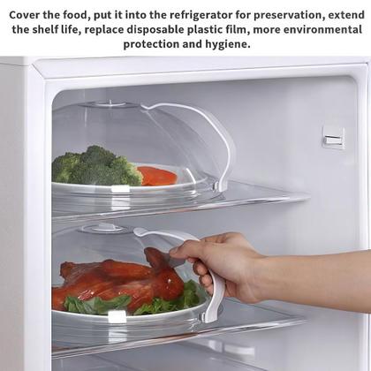 Imagem de Tampa para Microondas com Alça AntiRespingo Transparente com Válvula de Vapor Protetor de Alimentos BPA Free Tampa Universal Premium para Aquecer