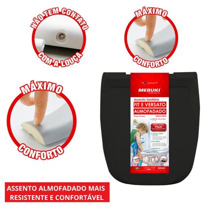Imagem de Tampa para Vaso Almofadado Retangular Iris Onix 1.6gpf 6.0lpf