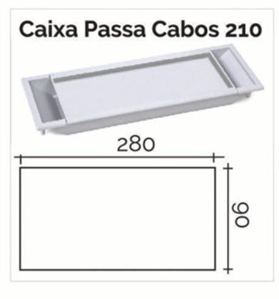 Imagem de Tampa Passa Cabo Fio Regua Tomada Série 210 C/ Rebaixo - Cinza