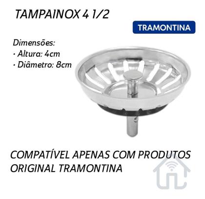 Tampa Peneira De Válvula Tramontina 4 1/2 Luxo Imagem de Tampa Peneira De Válvula Tramontina 4 1/2 Luxo