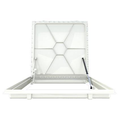 Imagem de Tampa Piscina Casa Máquina 1x1m Articulada Rebaixada Branca