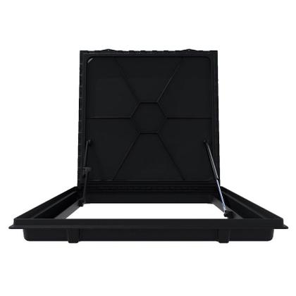 Imagem de Tampa Piscina Casa Máquina 80x80 Articulada Rebaixada Preta