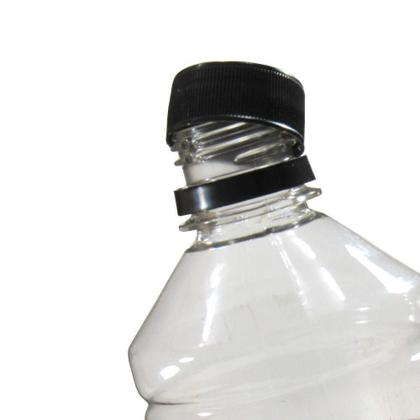 Imagem de Tampa Plástica com lacre p/ garrafa pet 28mm Preto 100un