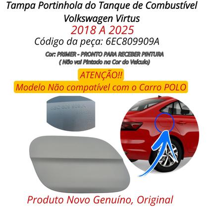 Imagem de Tampa Portinhola Tanque Combustível Volkswagen Virtus Exclusive 2023 2024 2025 Primer Original