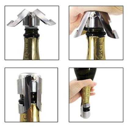 Imagem de Tampa Pressao Vacuo Rolha Inox Para Garrafa Champagne Vinho