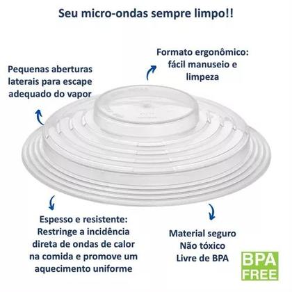 Imagem de Tampa Protetora Alimentos Microondas Prato Cozinha Comida