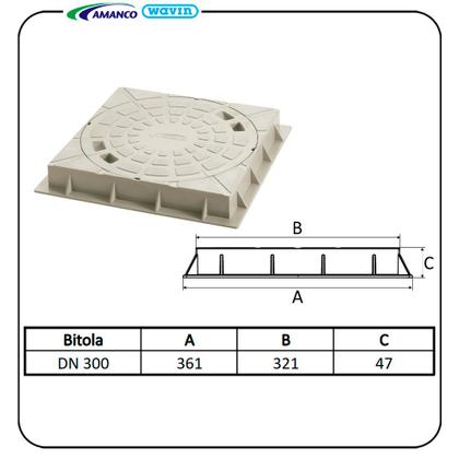 Imagem de Tampa Quadrada Reforcada e Suporte para Caixas Amanco