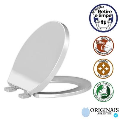 Imagem de Tampa Sanitária Oval Easy Clean Soft Close Branco Tupan