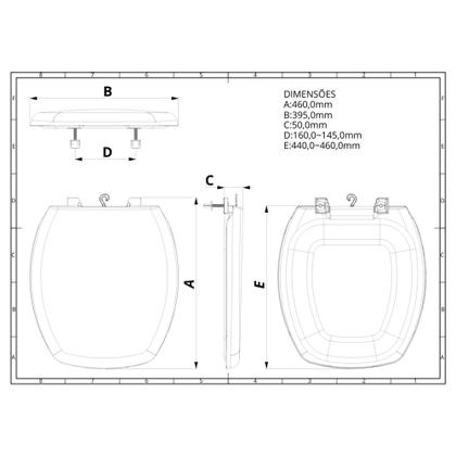 Imagem de Tampa Sanitária Para Banheiro Almofadado Luxo Thema Verde Água, Dimensão De 460,0 x 395,0 x 50,0mm