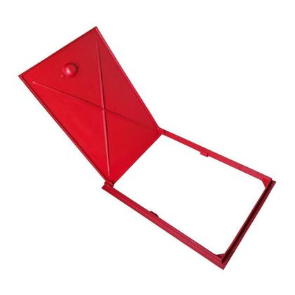 Imagem de Tampa Tampão Chão Alumínio Fundido Incêndio Vermelho 60x40cm