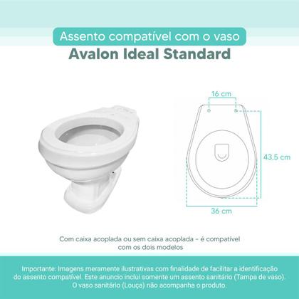 Imagem de Tampa Vaso Sanitário Madeira Laqueada Avalon Branco para bacia Ideal Standard