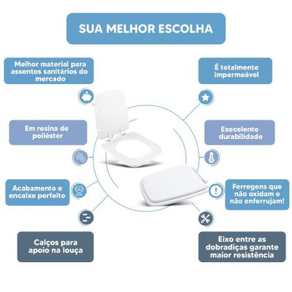 Imagem de Tampa Vaso Sanitário Poliester Acrilico Suite Branco para bacia Incepa