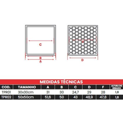 Imagem de Tampão Simples Com Rebaixo Passagem Inspeção Bege 30x30cm