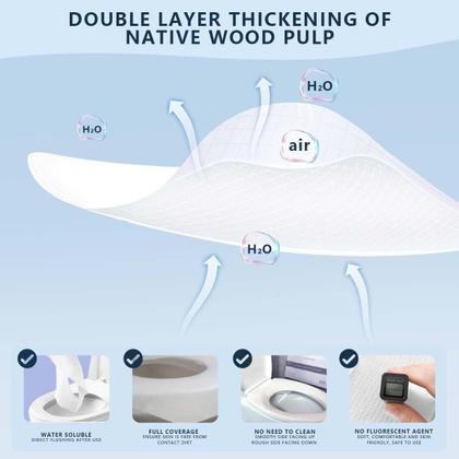 Imagem de Tampas de assento de toalete descartáveis KISEER, pacote com 2 (500 folhas)