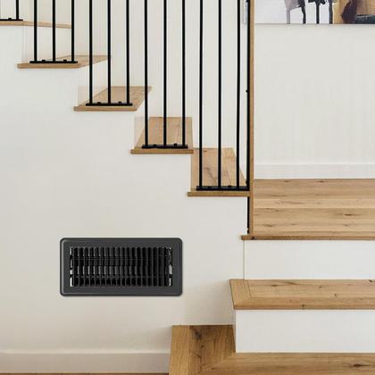 Imagem de Tampas de ventilação de piso DGB 4x10" Metal Heat Air Vent Black x4