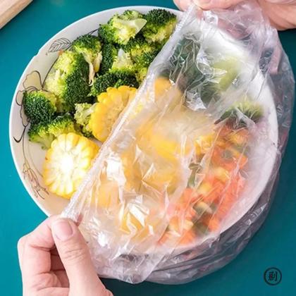 Imagem de Tampas Elásticas Reutilizáveis E Toucas Descartáveis Kit De 200 Peças Para Armazenamento Na Cozinha