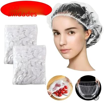 Imagem de Tampas Elásticas Reutilizáveis E Toucas Descartáveis Kit De 200 Peças Para Armazenamento Na Cozinha