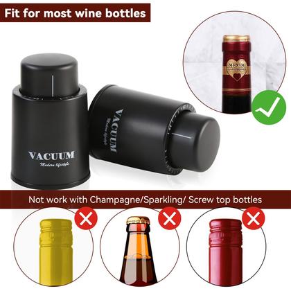 Imagem de Tampas para garrafas de vinho Pacote Sunwuun Real Vacuum com 2