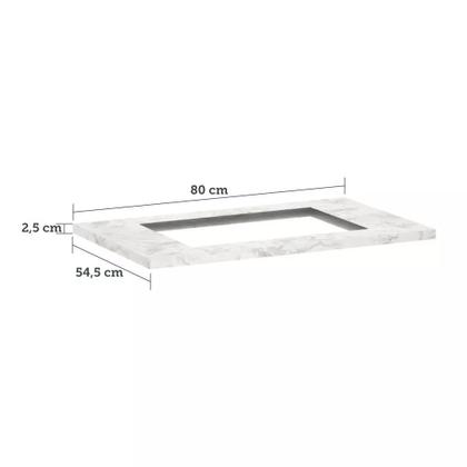 Imagem de Tampo 80cm com Furo para Cooktop 4 Bocas 50cm X 35cm e Pré Furo Cooktop 5 Bocas 60cm x 35cm Luciane