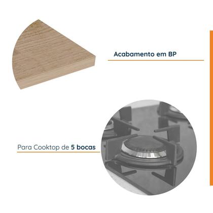 Imagem de Tampo com Recorte para Cooktop 5 Bocas 80cm a Arizona CabeCasa MadeiraOriginals Marrom/Amadeirado