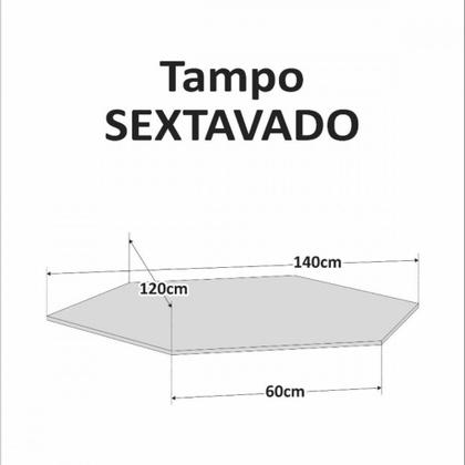 Imagem de Tampo de Ardosia Sextavado 1,40x1,20 Indiano Teixeira