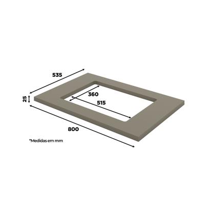 Imagem de Tampo de Balcão para Cooktop 100% MDF Aurora Espresso Móveis Cinza/Duna