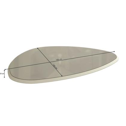 Imagem de Tampo de Vidro/MDF Orgânico para Mesa de Jantar até 4 Lugares 135x105cm Branco/Off Withe