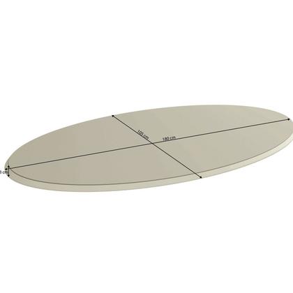 Imagem de Tampo de Vidro/MDF Oval para Mesa de Jantar até 6 Lugares 180x105cm Branco/Off Withe