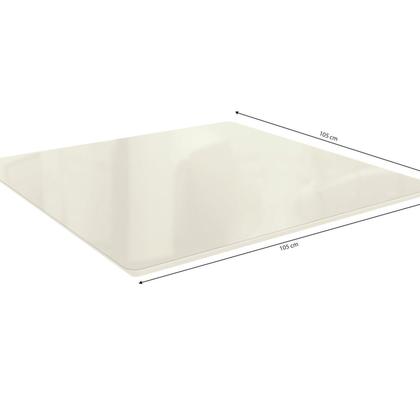 Imagem de Tampo de Vidro/MDF Quadrado para Mesa de Jantar até 4 Lugares 105x105cm Branco/Off Withe
