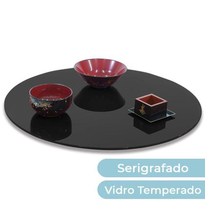 Imagem de Tampo De Vidro Temperado Serigrafado 100Cm X 8Mm Preto