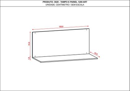 Imagem de Tampo e painel para balcão de cozinha 1,20 cm art kits parana