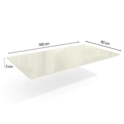 Imagem de Tampo Mesa Sala de Jantar Madeirado c/ Vidro TA26 Retangular 90x160cm Preto/Preto - Kappesberg
