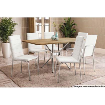 Imagem de Tampo Mesa Sala de Jantar Madeirado F160 Crome s/ Vidro Retangular 160x90cm Canela - Kappesberg