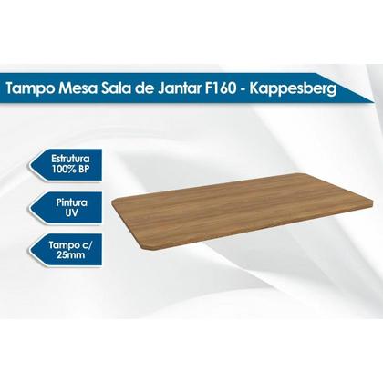 Imagem de Tampo Mesa Sala de Jantar Madeirado Madeira F160 160X90cm Nogueira - Kappesberg